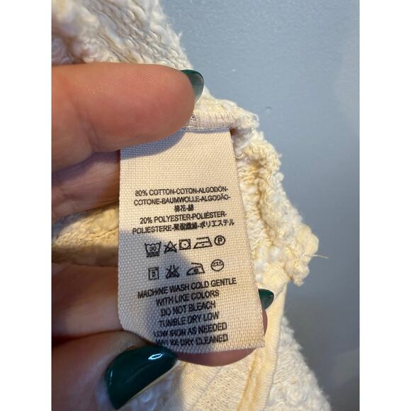 Free People Cream Textured Draped Open Front Cardigan XS - Picture 5 of 5